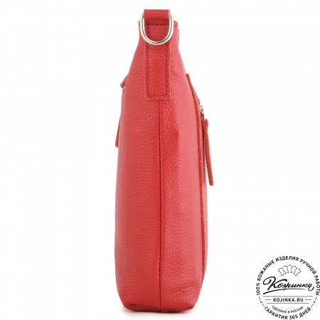  Кожаная сумка "София" (красная)